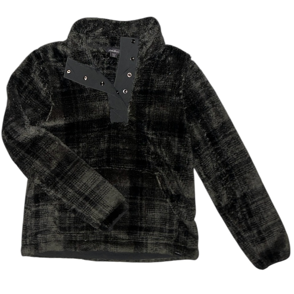 Eddie Bauer Plush Fleece Snap Cabincore Pullover Women’s Small